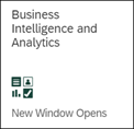 Image of the Business, Intelligence, and Analytics tile in the EBS Portal.