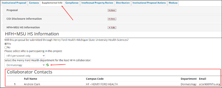 Graphic showing the update available button on the standard proposal questionaire.