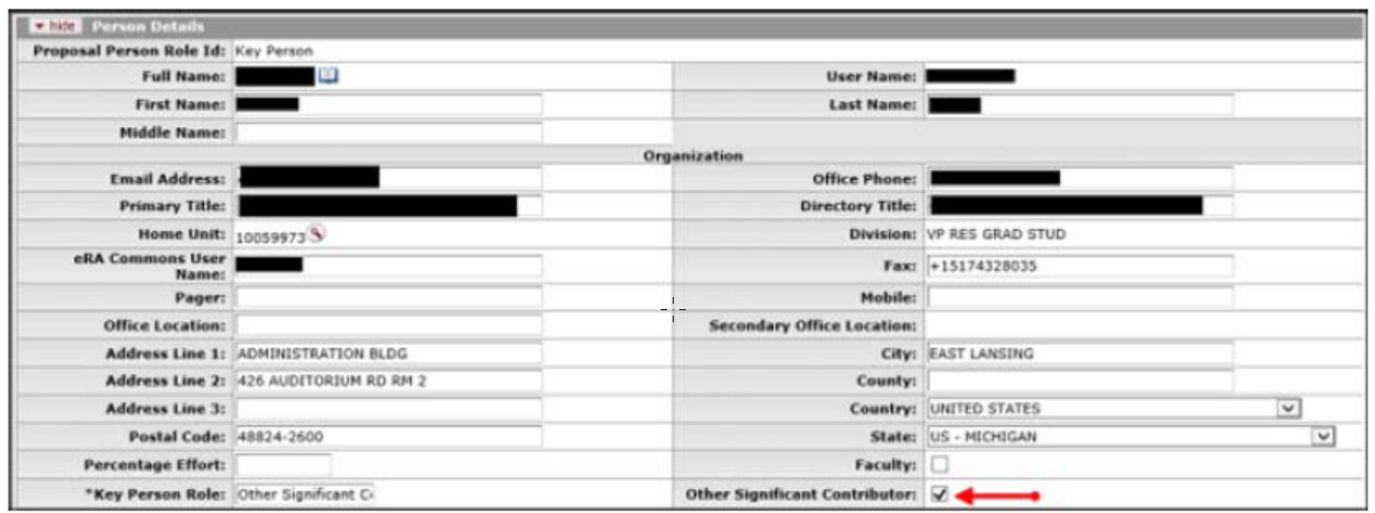 Person Details subpanel