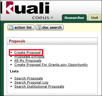 The Create Proposal Link in Proposals channel